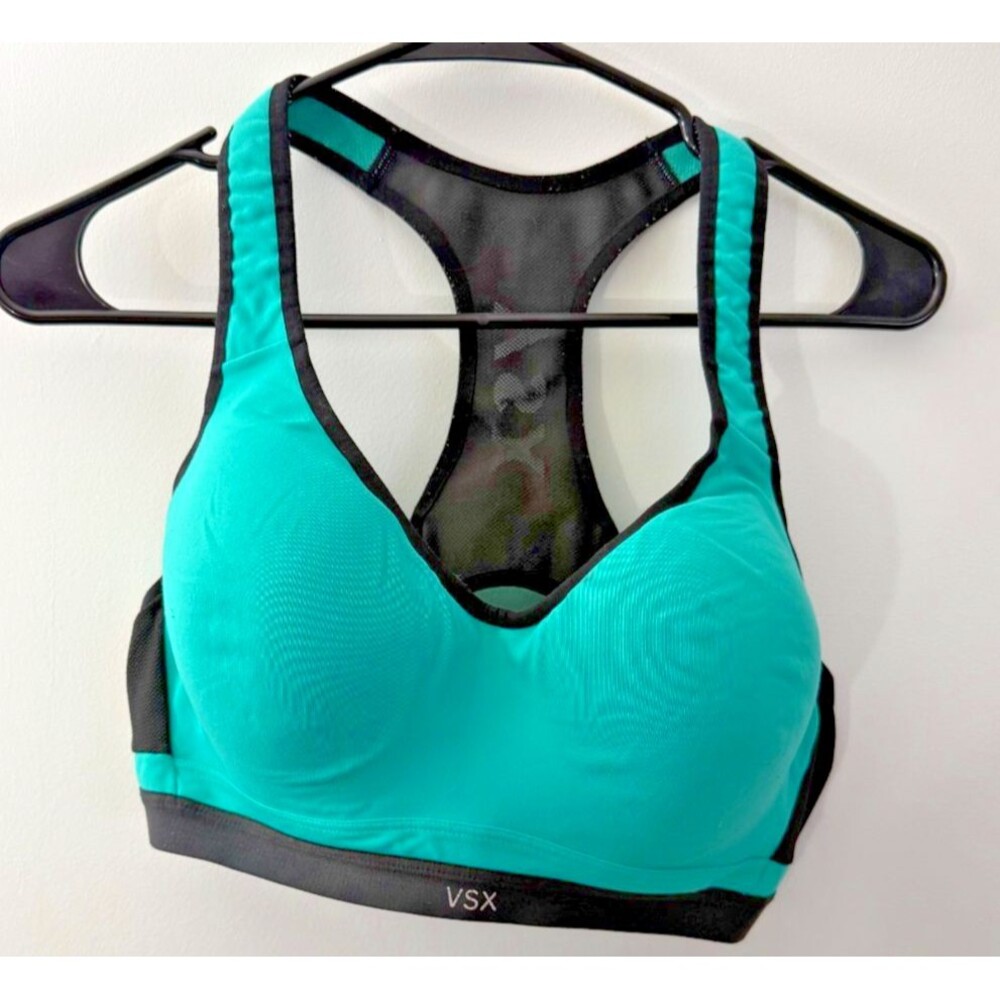 Victoria's Secret Sports Bra Teal Gym Workout Women's 38C Underwire Running